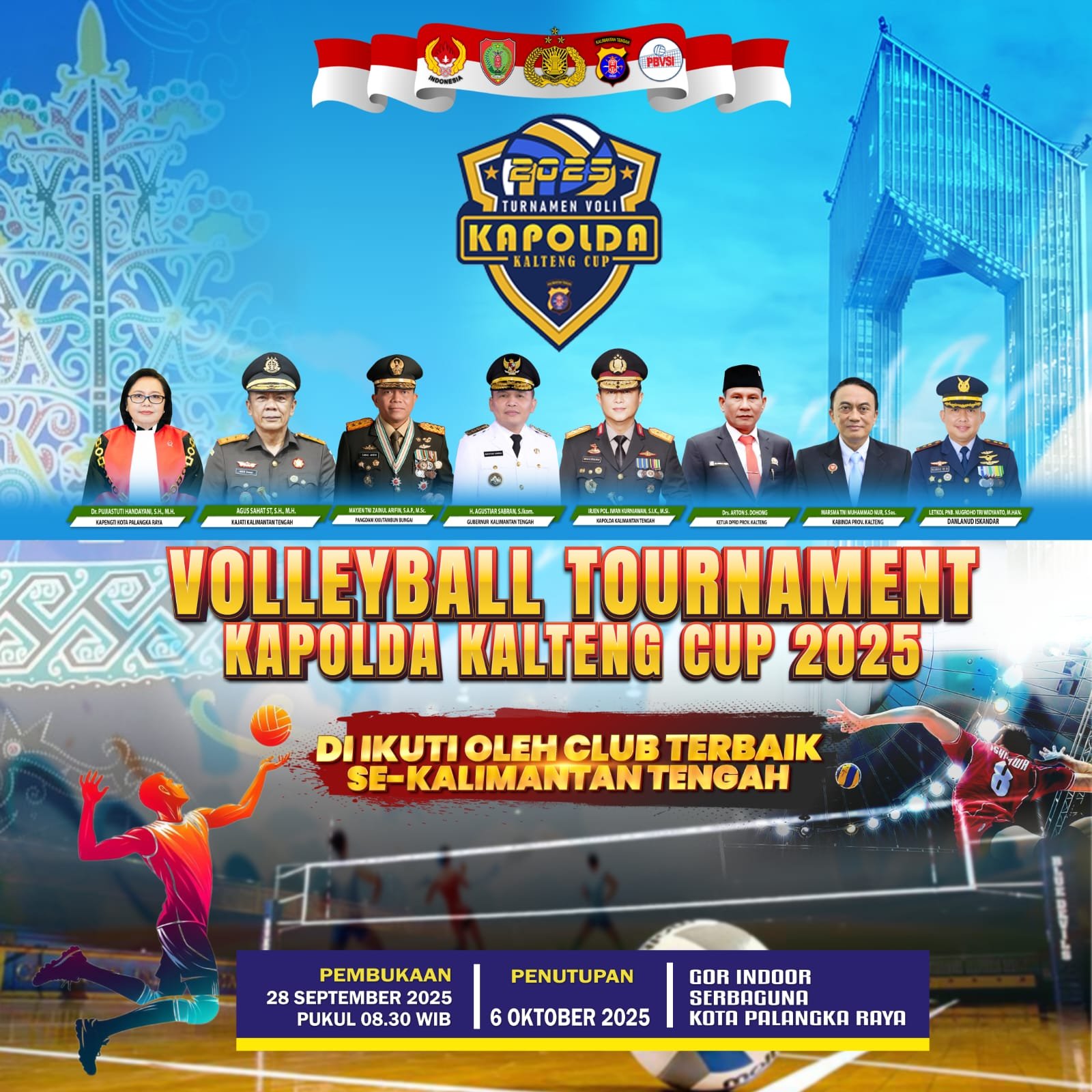 Ayo Ramaikan dan Saksikan Turnamen Voli Kapolda Kalteng Cup 2025