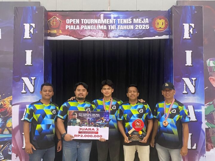 Raih Juara 3 di Turnamen Piala Panglima TNI Cup 2025, Kapolda Kalteng Apresiasi Tim Tenis Meja