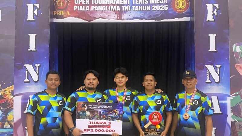Raih Juara 3 di Turnamen Piala Panglima TNI Cup 2025, Kapolda Kalteng Apresiasi Tim Tenis Meja