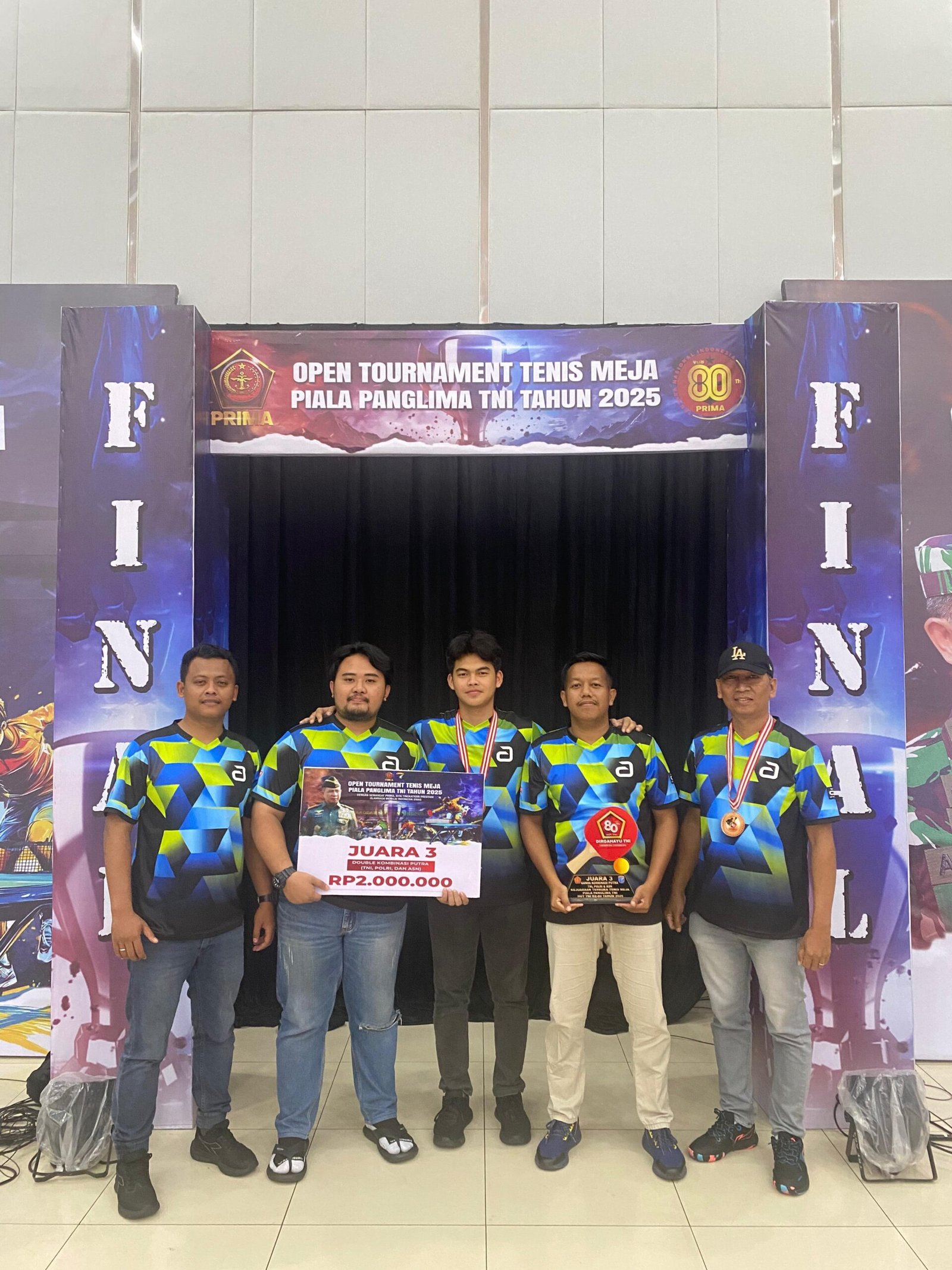 Raih Juara 3 di Turnamen Piala Panglima TNI Cup 2025, Kapolda Kalteng Apresiasi Tim Tenis Meja