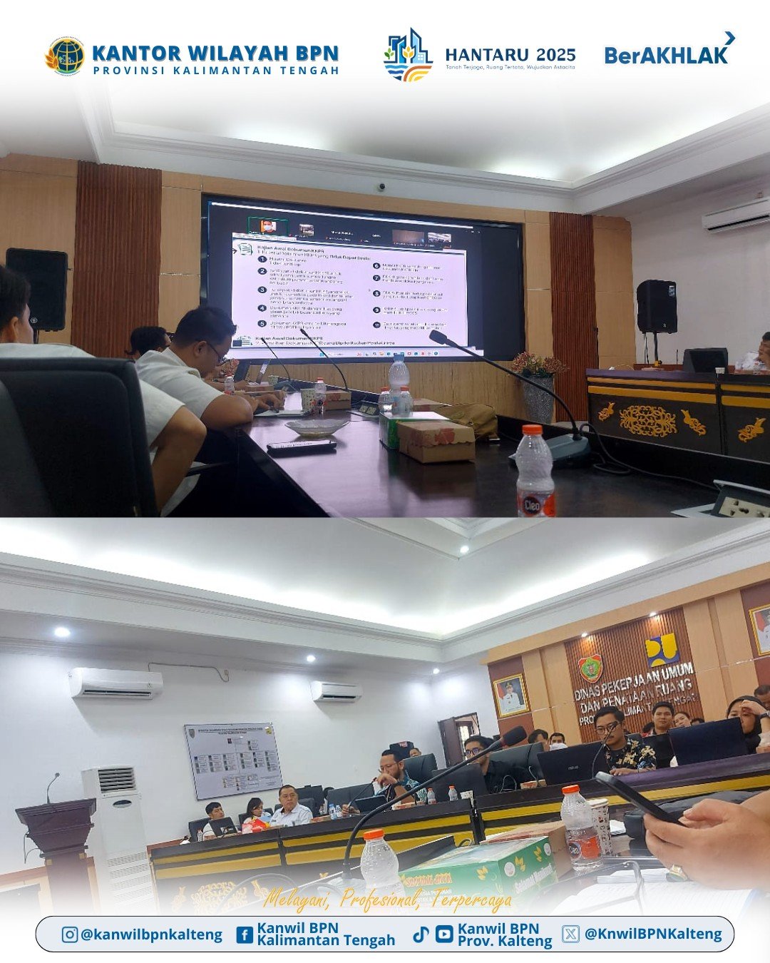 Kanwil BPN Kalteng Hadiri Sosialisasi dan Bimtek Penilaian KKPR Bersama DPUPR