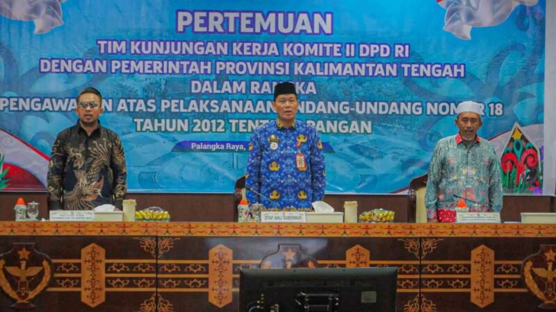 Pemprov Kalteng dan Komite II DPD RI Bahas Implementasi UU Pangan, Sinergikan Langkah Menuju Ketahanan Pangan Nasional