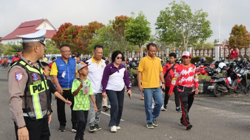 TNI-Polri Kawal Ketat Jalan Sehat dan Launching Car Free Day, Kapolres Gumas Sampaikan Ini