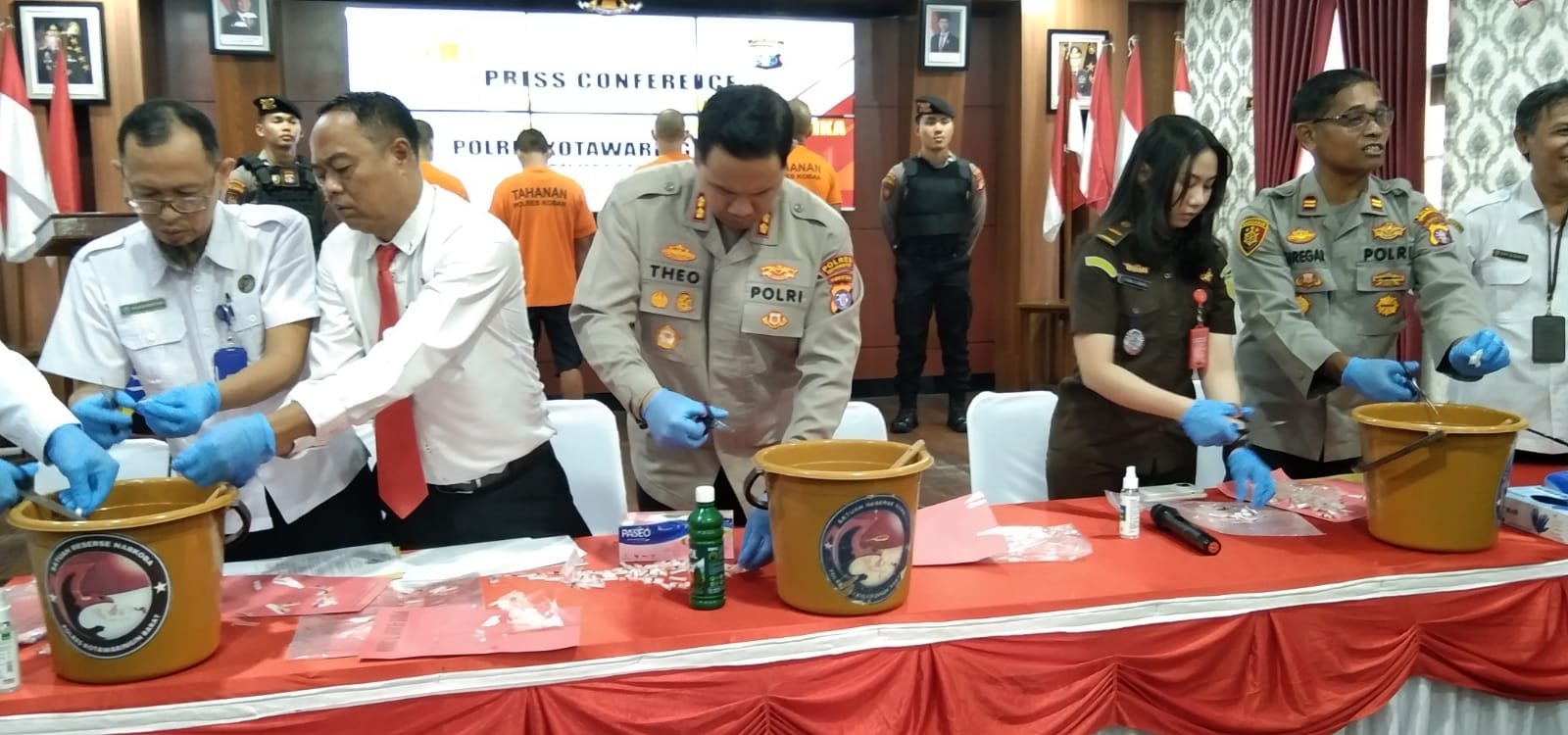 Polres Kobar Gelar Pemusnahan BB Narkoba Dari 35 Kasus 