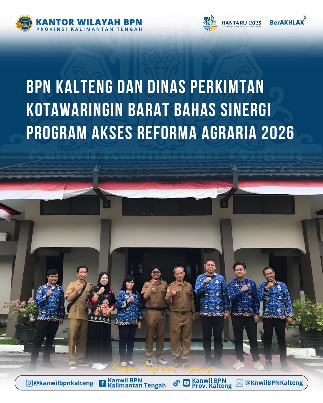 Kanwil BPN Kalteng Terima Kunjungan Dinas Perkimtan Kobar untuk Matangkan Rencana Akses Reforma Agraria 2026