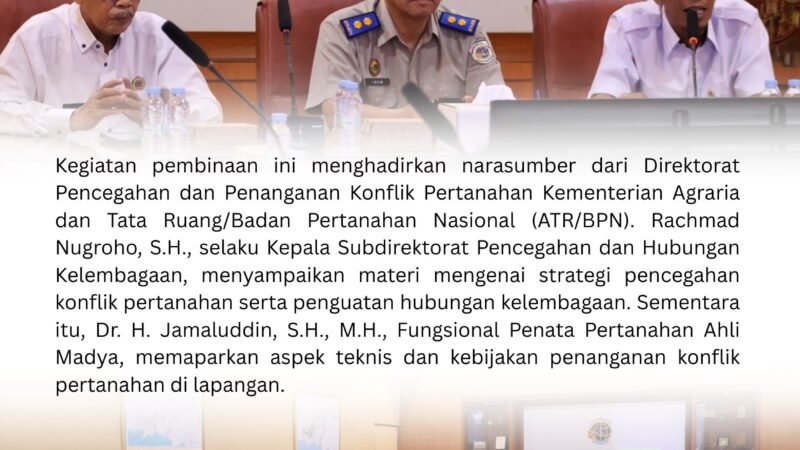 Tingkatkan Profesionalisme Layanan, BPN Kalteng Bekali Pegawai Penanganan Konflik Pertanahan