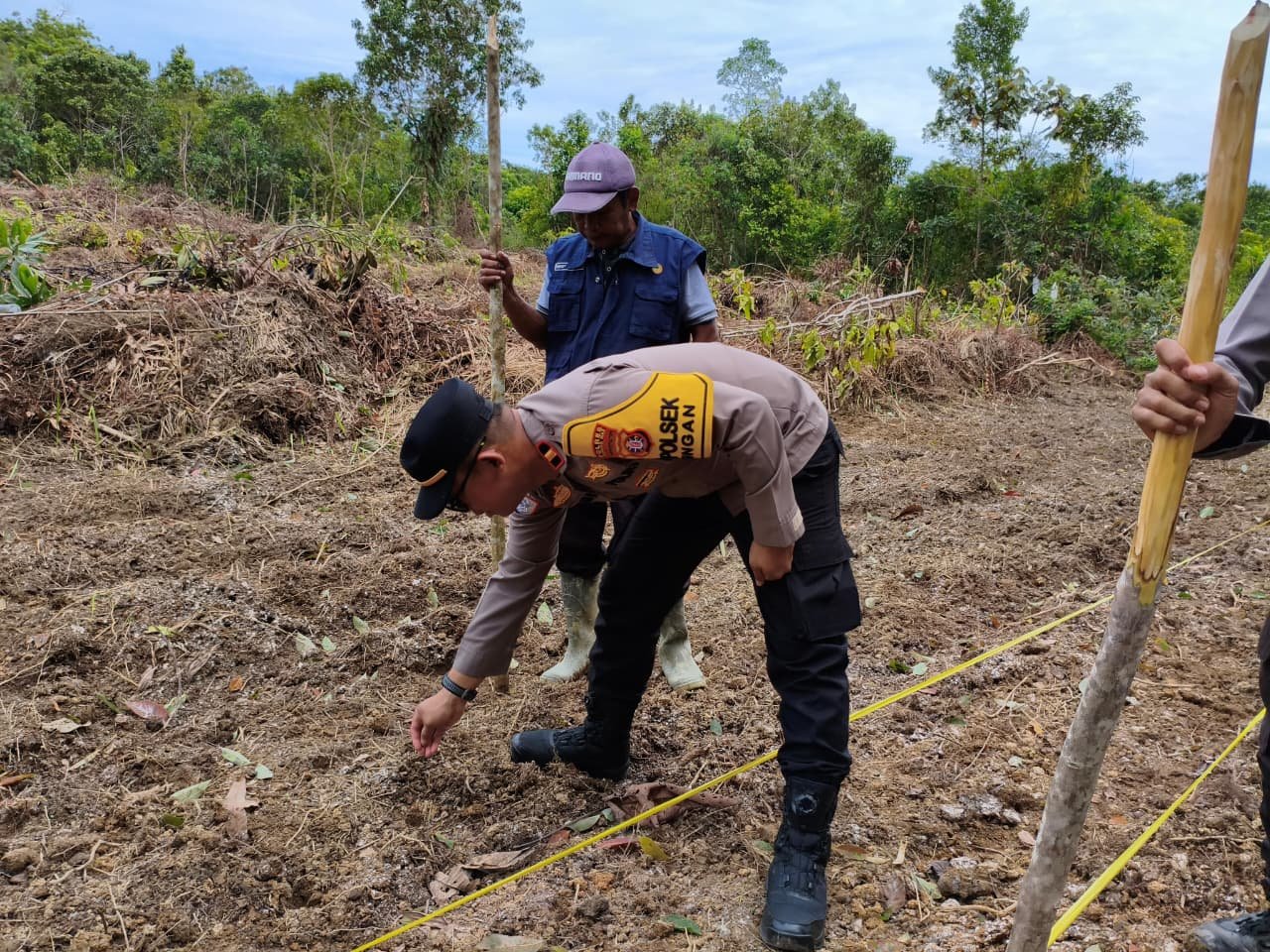 Polsek Rungan dan Koramil Tanam Jagung Hibrida di Lahan Demplot BPP Jakatan Raya