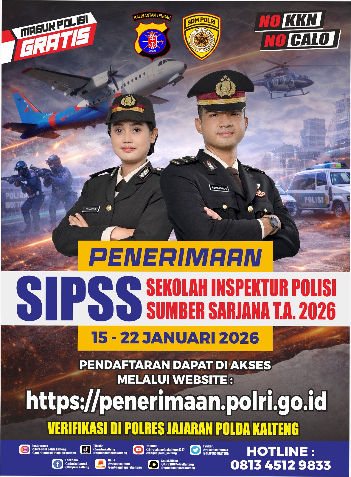 Ingin Jadi Perwira Polri? Polda Kalteng Buka Pendaftaran SIPSS untuk Sarjana