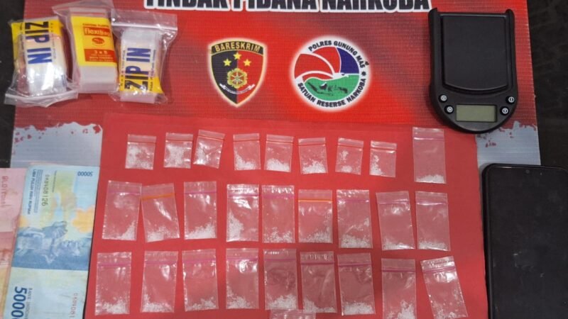 Polres Gunung Mas Bongkar Peredaran Sabu di Hotel, 28 Paket Diamankan