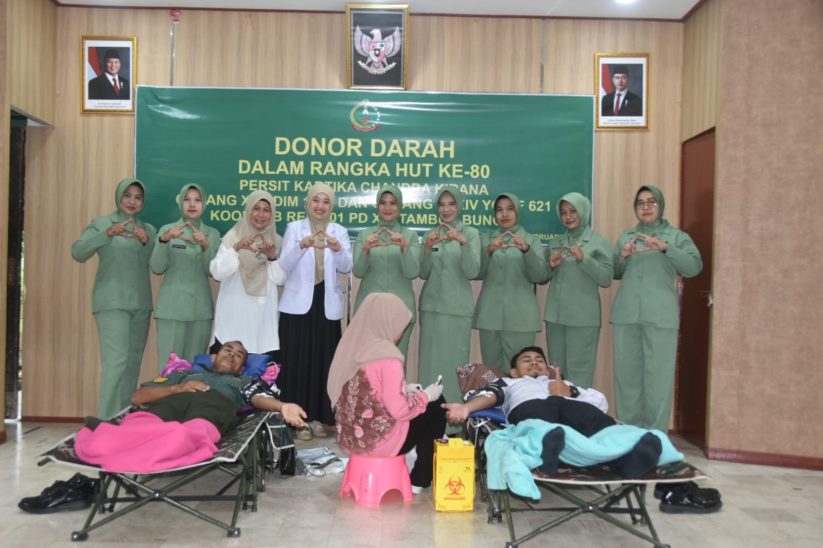 Peringati HUT ke-80 Persit, Persit Cabang XXV Kodim 1002 Gelar Donor Darah, 50 Kantong Terkumpul