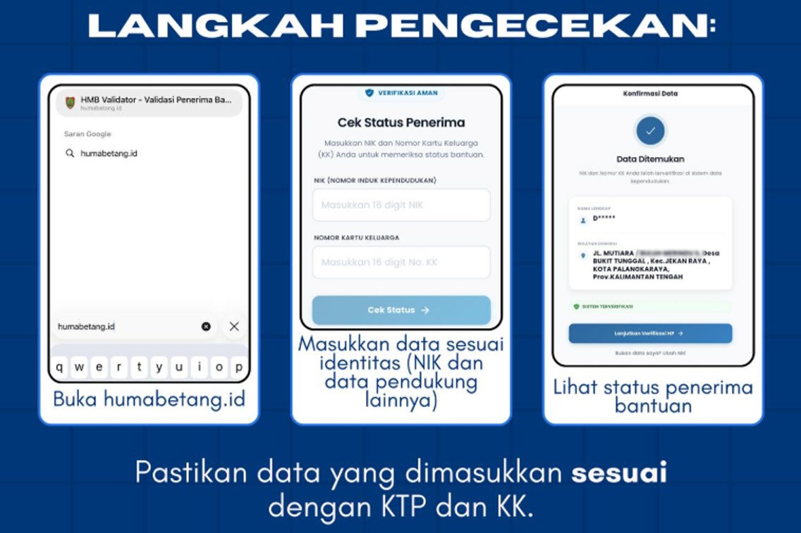 HMB Validator Aplikasi Layanan Resmi Pemprov Kalteng untuk Memvalidasi Penerima KHBS