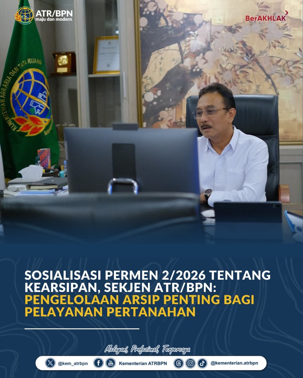 Sosialisasikan Permen Kearsipan, Sekjen ATR/BPN Tekankan Pentingnya Tata Kelola Arsip Pertanahan