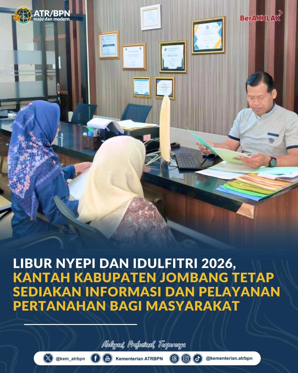 Libur Panjang, Kantah Jombang Tetap Hadir Layani Kebutuhan Pertanahan Warga