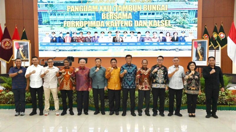 Pererat Sinergi, Wagub Kalteng Hadiri Ramah Tamah Pangdam XXII/TB Bersama Forkopimda Kalselteng