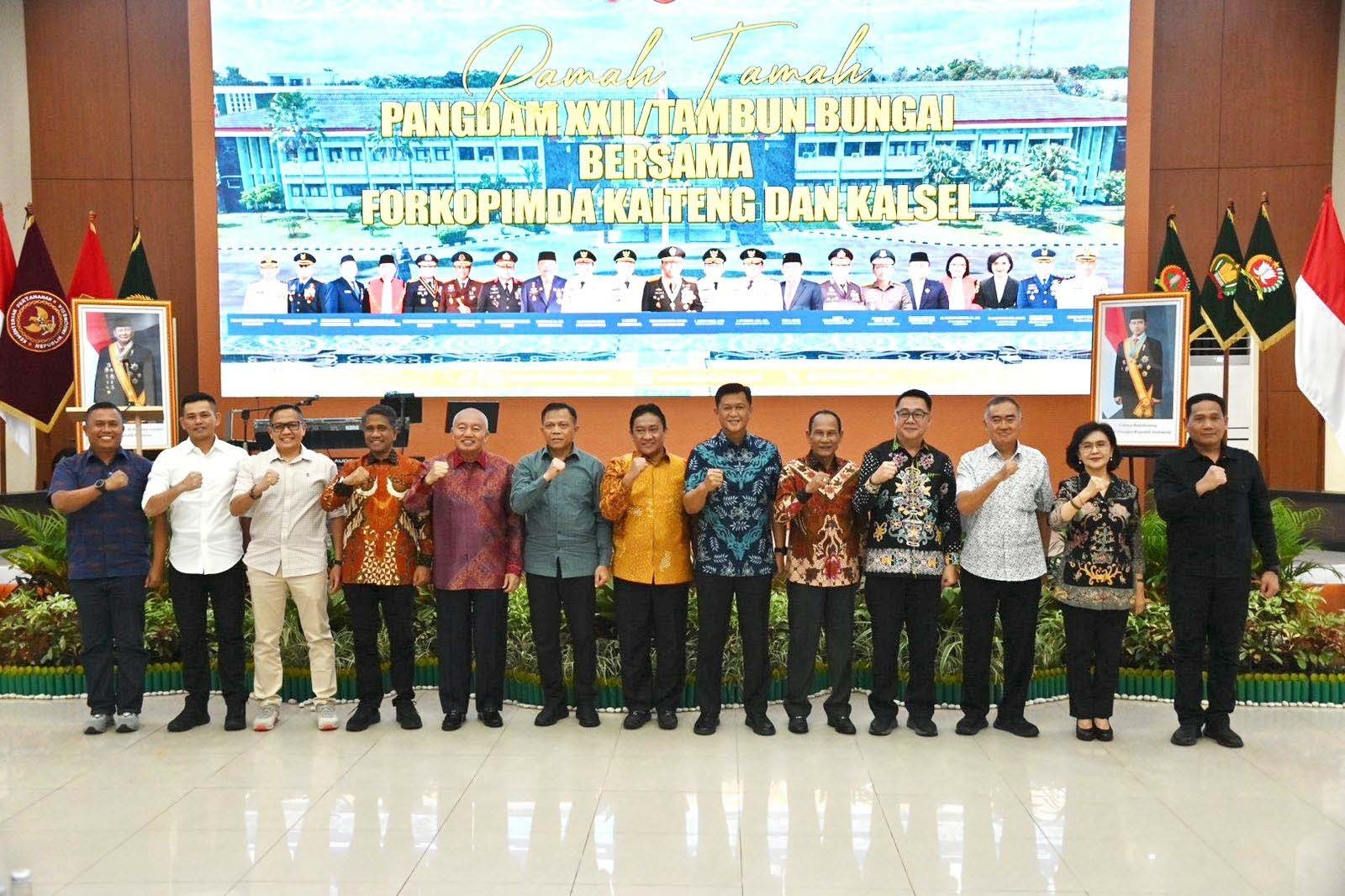 Pererat Sinergi, Wagub Kalteng Hadiri Ramah Tamah Pangdam XXII/TB Bersama Forkopimda Kalselteng