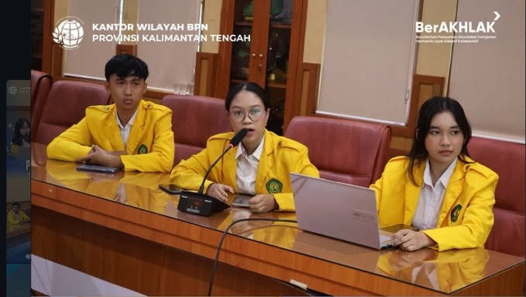 Mahasiswa Magang BPN Kalteng Presentasikan Hasil Pembelajaran, Perkuat Kesiapan Kerja