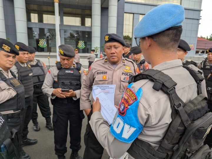 Sipropam Polresta Palangka Raya Lakukan Pengawasan Internal Jelang Pengamanan Aksi Damai