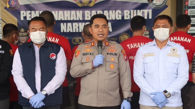 Pemusnahan 1,29 Kg Sabu di Polres Kotim, 11 Kasus Terungkap dalam Tiga Bulan
