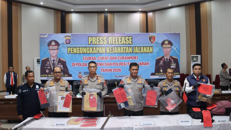 Polda Kalteng Ungkap 121 Kasus Kejahatan Jalanan Selama Lima Bulan, 233 Tersangka Ditangkap