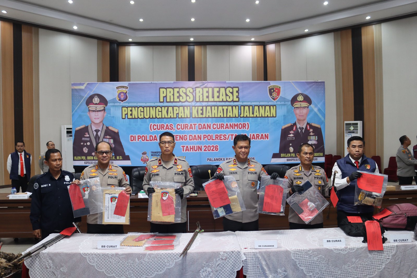 Polda Kalteng Ungkap 121 Kasus Kejahatan Jalanan Selama Lima Bulan, 233 Tersangka Ditangkap