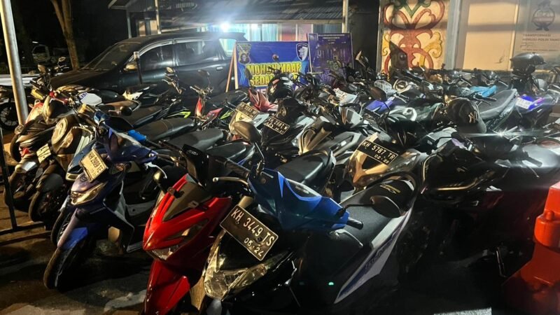 Patroli Malam Satlantas Palangka Raya Bubarkan Balap Liar, 14 Motor Diamankan
