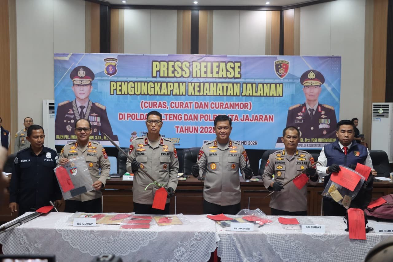 Polresta Palangka Raya Ungkap Lima Kasus Kriminal Jalanan, Pelaku Curas hingga Curanmor Diamankan