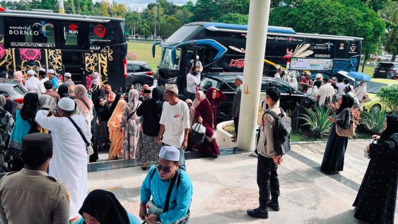 Polresta Palangka Raya Kawal Penyambutan Jamaah Haji di GPU Palampang Tarung