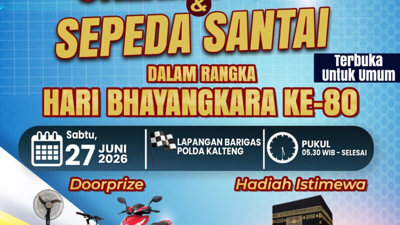 Ayo Warga Kalteng! Jalan Sehat HUT Bhayangkara Besok, Ada Doorprize Umrah