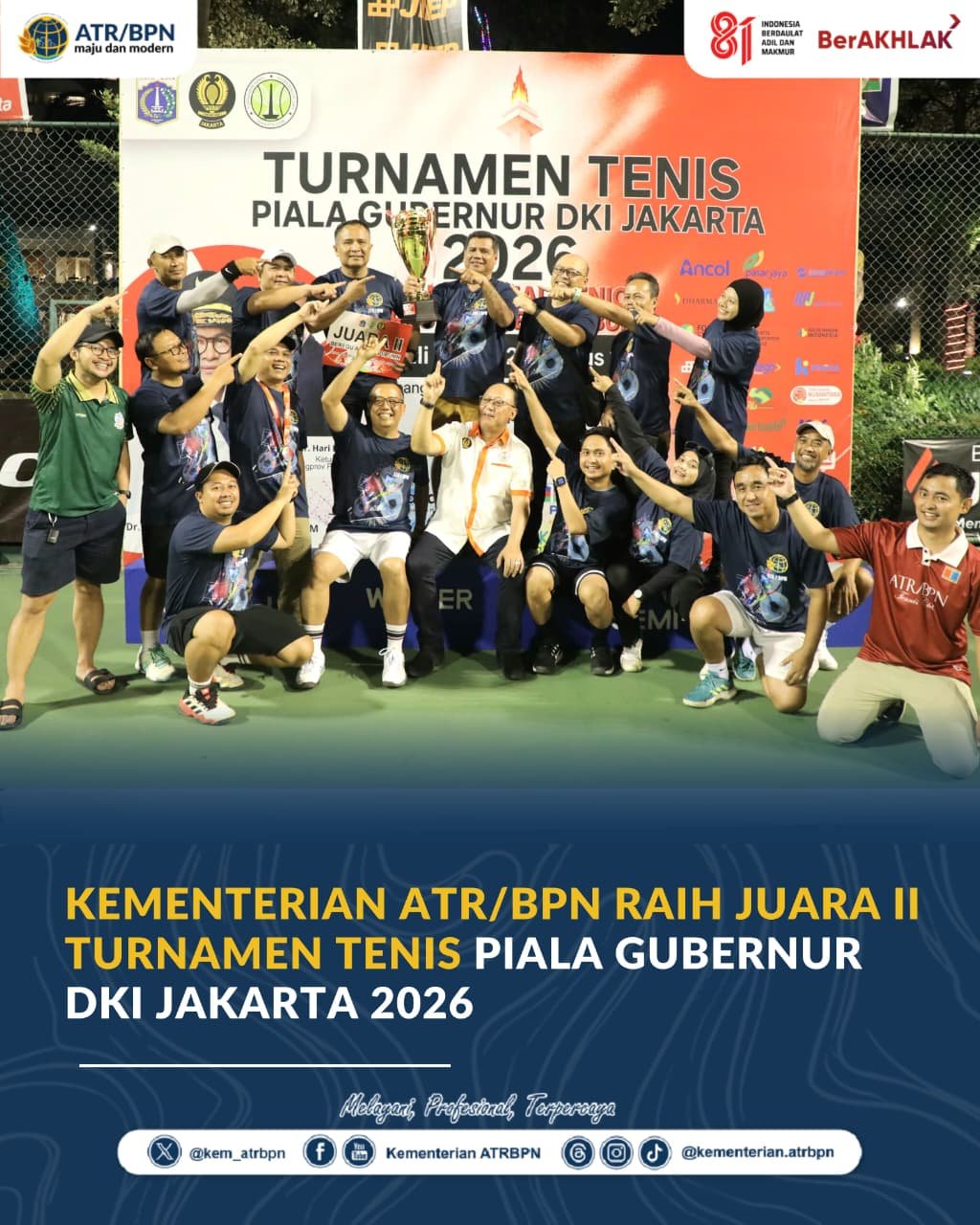 Debut Berbuah Runner-up, Tim Tenis ATR/BPN Tembus Final Piala Gubernur DKI 2026