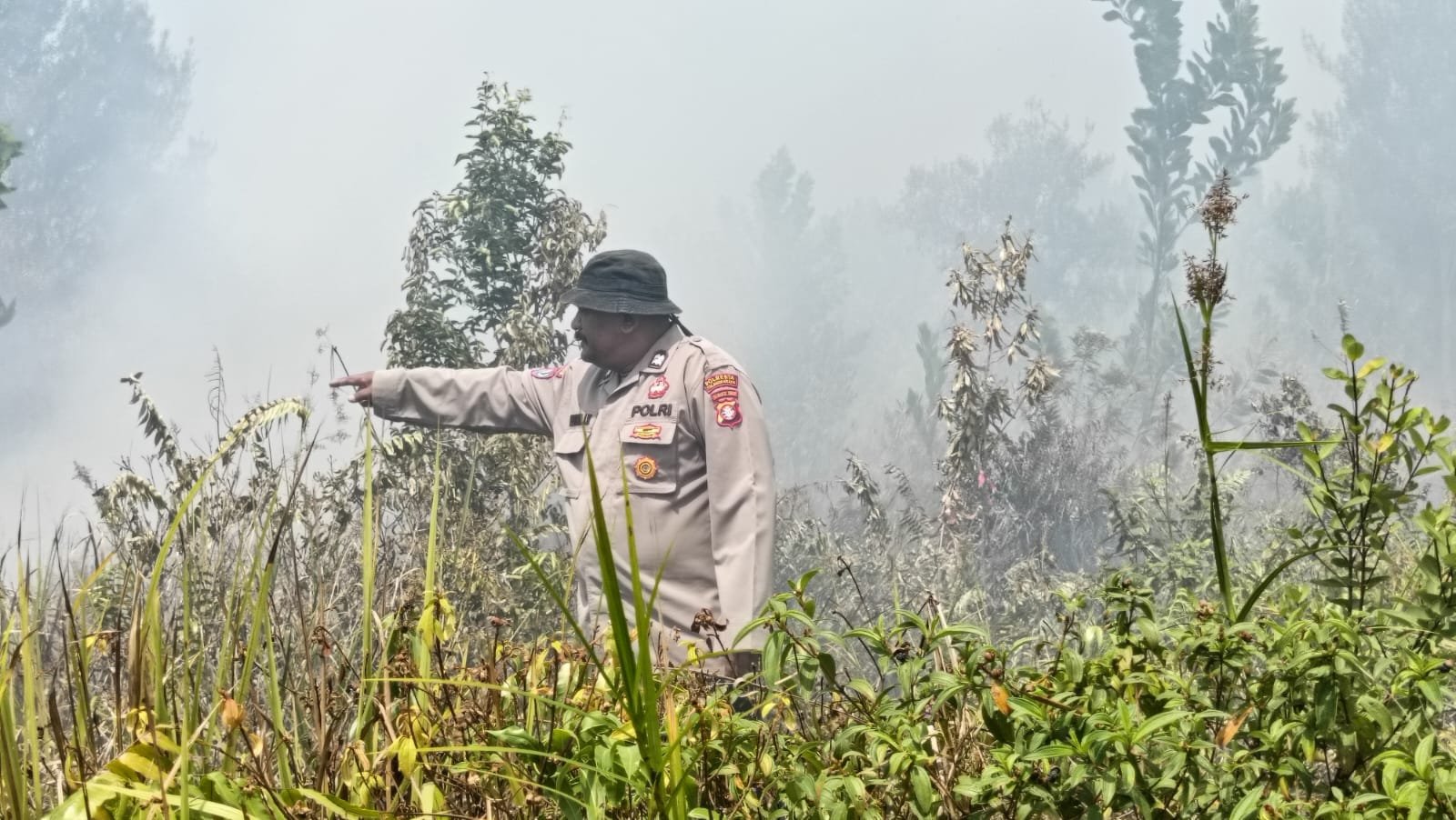 Polisi Cek Lahan Gambut Terbakar 1,8 Hektare di Palangka Raya