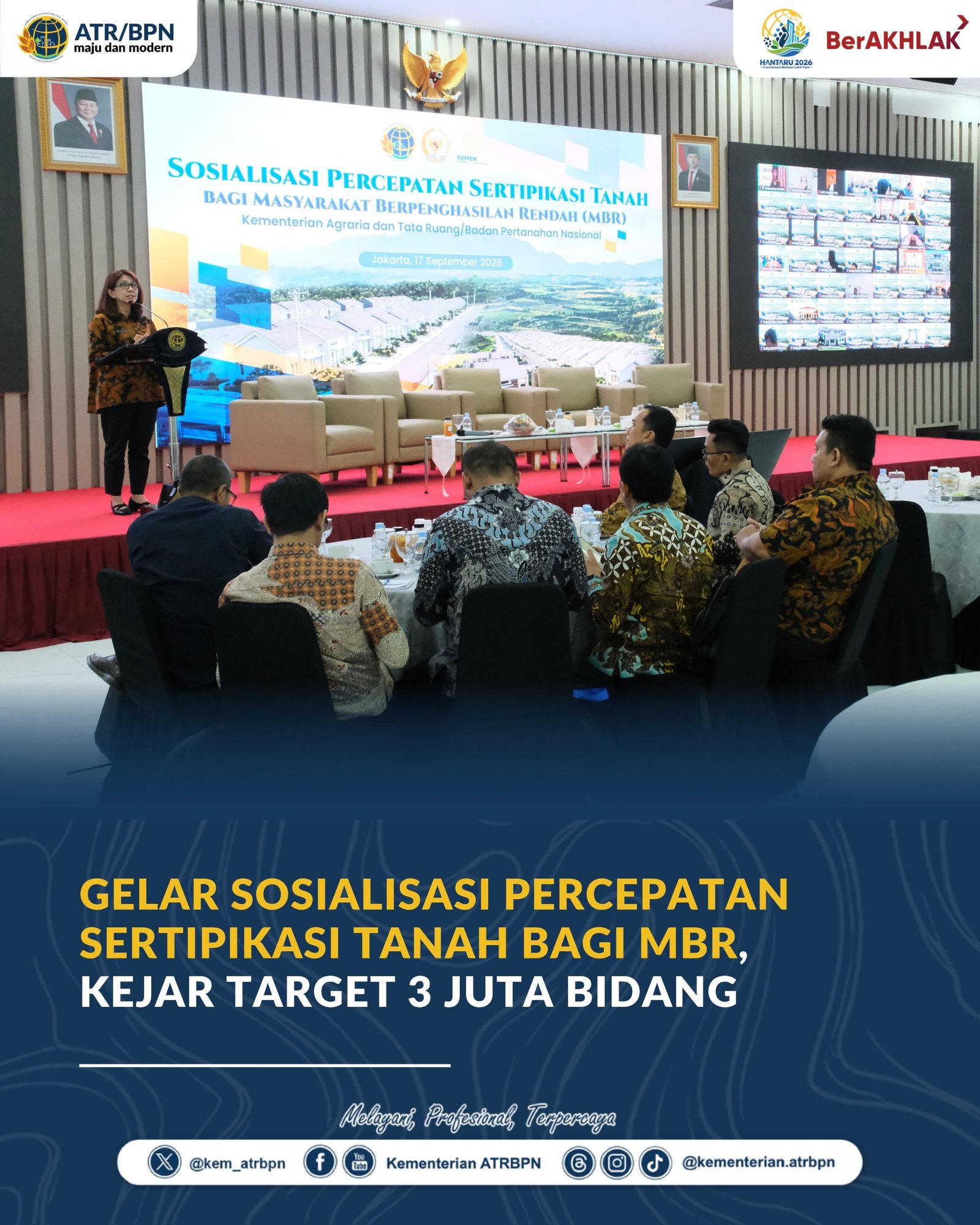 Target Sertipikasi 3 Juta Tanah untuk MBR Dipercepat, ATR/BPN Sasar 2027