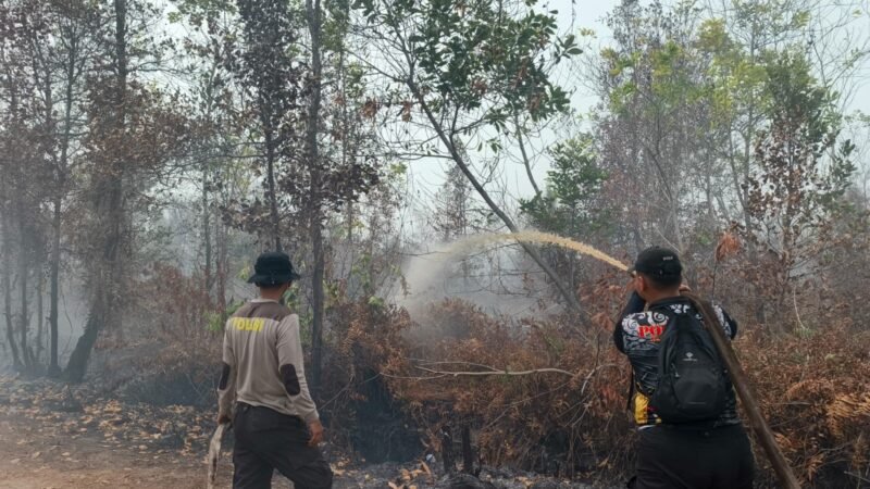 Satgas Polresta Palangka Raya Padamkan Karhutla 3 Hektare di Jalan Alson III